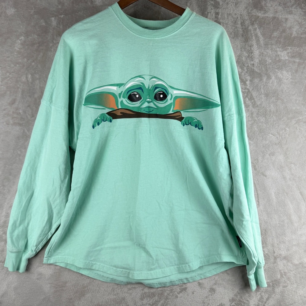 Disney Star Wars The Mandalorian Grogu Spirit Jersey Mint Green Womens Small